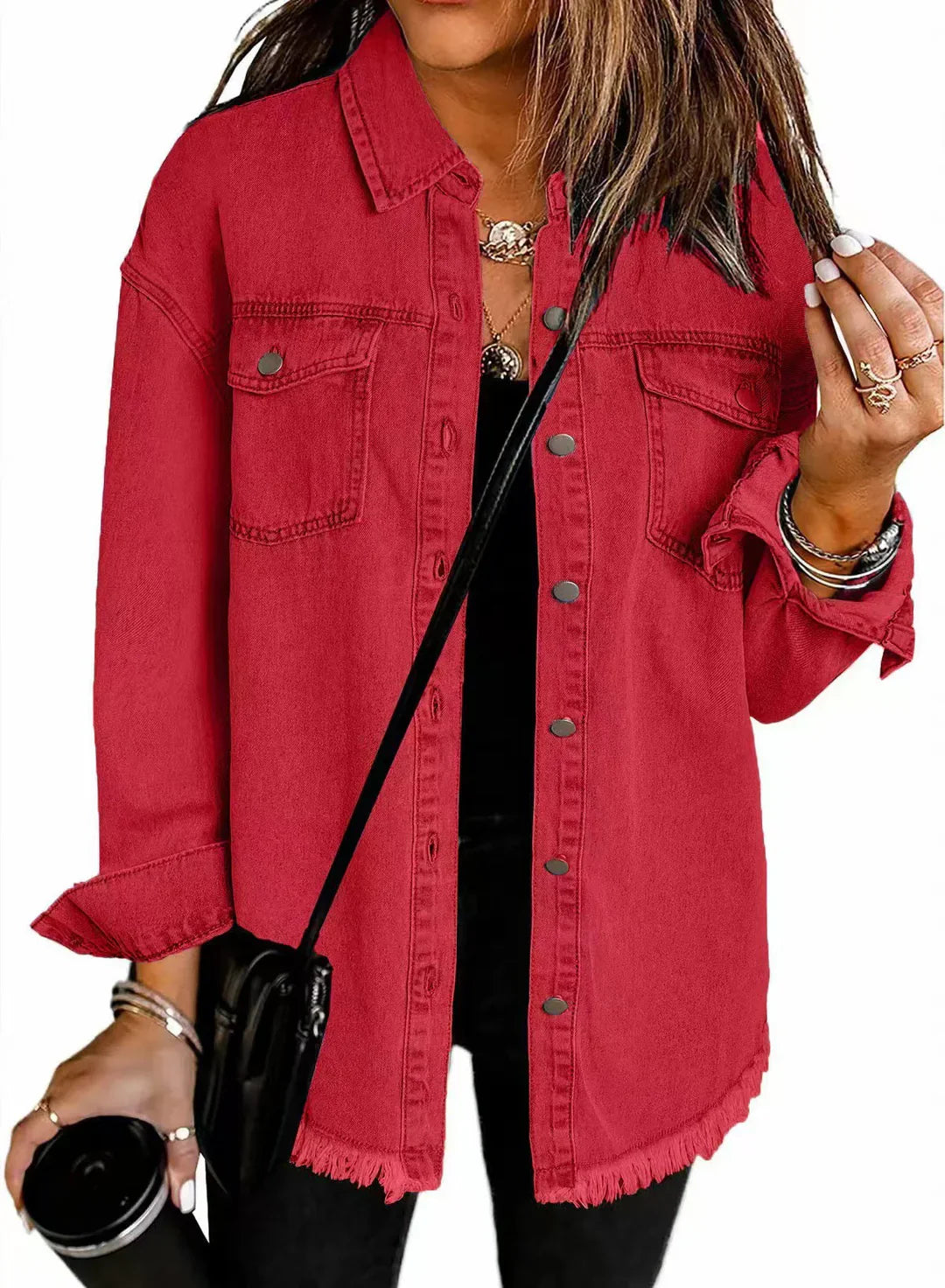 Jolien – Long Sleeve Denim Jacket with Pockets