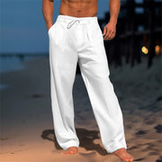 Luca | Men's Linen Pants with Drawstring and Pleated Front