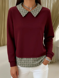 Maura | Sweater with Checked Collar Detail