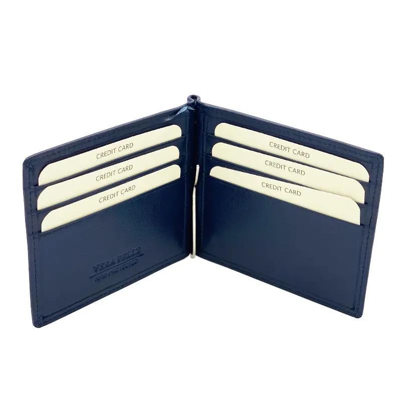 Men's Nappa Leather Wallet with Underwire Blue 579