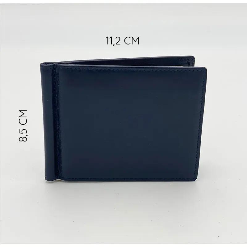 Men's Nappa Leather Wallet with Underwire Blue 579
