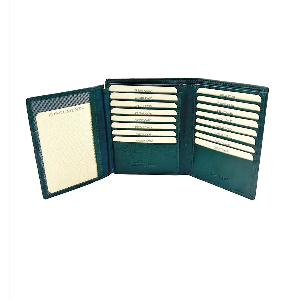 Small Vertical Wallet Nappa Green 8103