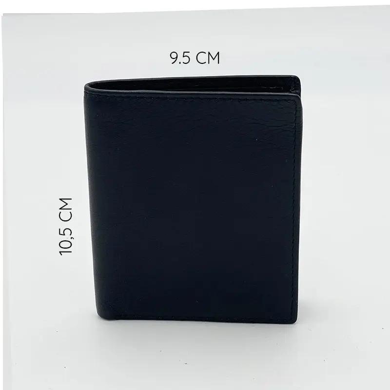 Small Vertical Wallet Made of Black Nappa Leather 8103