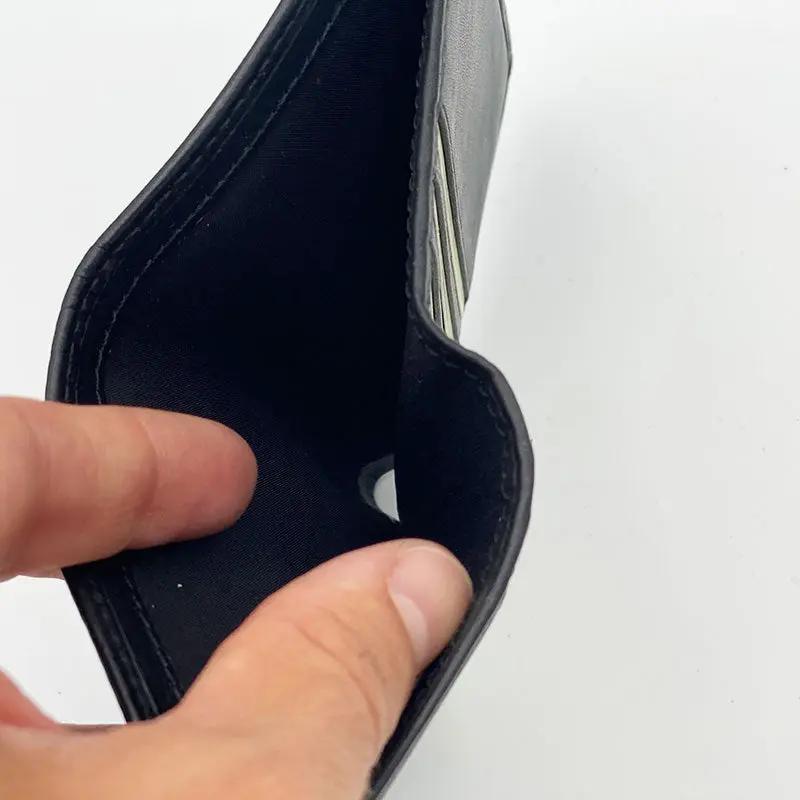 Small Vertical Wallet Made of Black Nappa Leather 8103