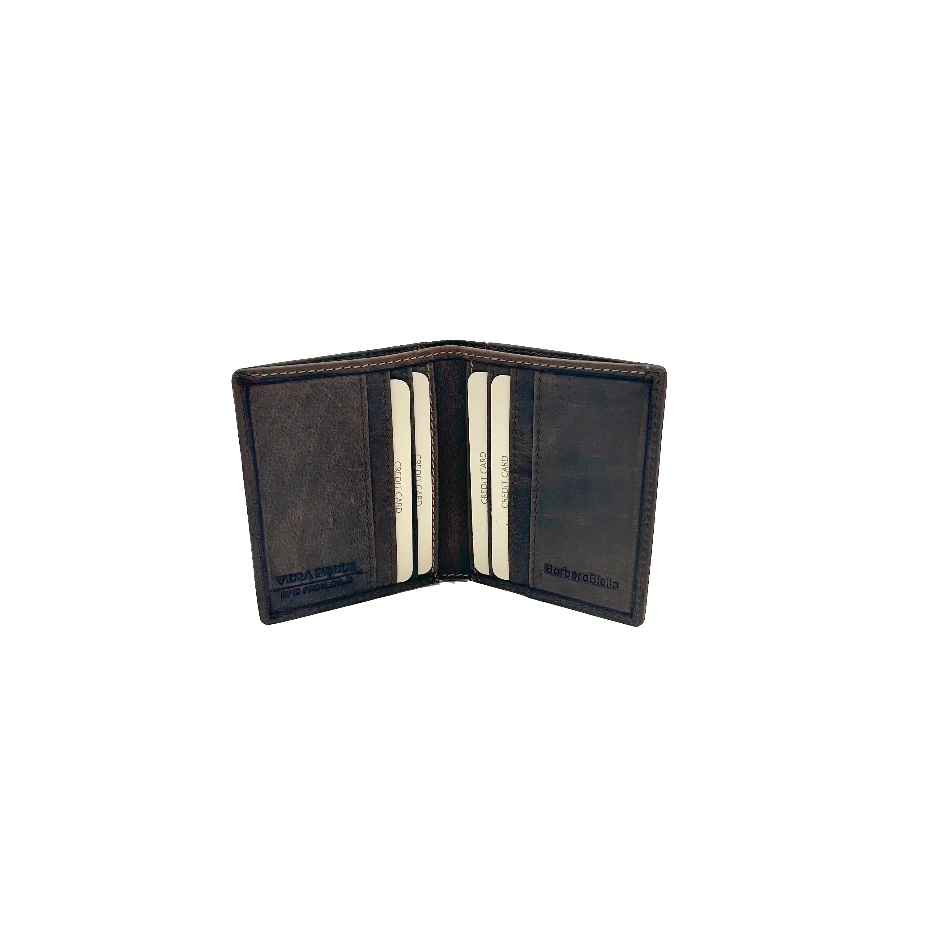 Small Vertical Wallet Nappa Suede Brown 8103