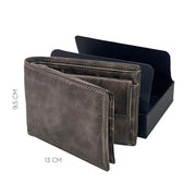 Wallet with Coin Pocket and Flap in Stone Wax, Classic Size