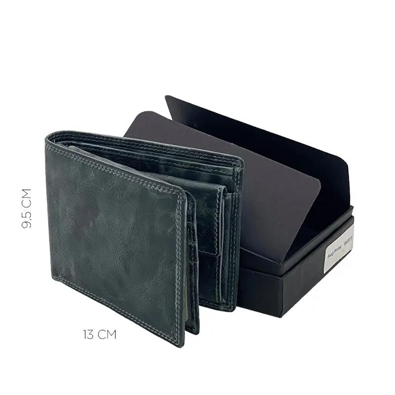 Hazz Gray Stone Wax Classic Wallet with Coin Pocket