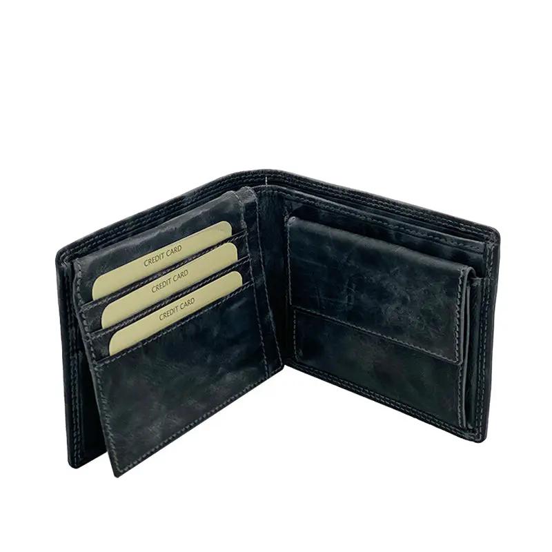 Hazz Gray Stone Wax Classic Wallet with Coin Pocket