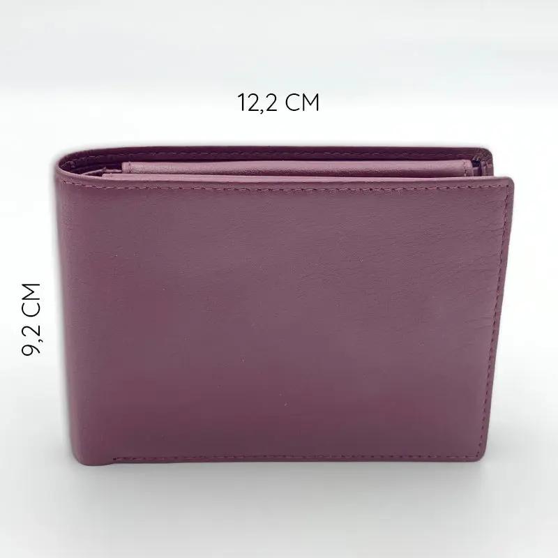 Classic Bordeaux Nappa Leather Wallet with Coin Pocket and Flap