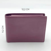 Classic Bordeaux Nappa Leather Wallet with Coin Pocket and Flap
