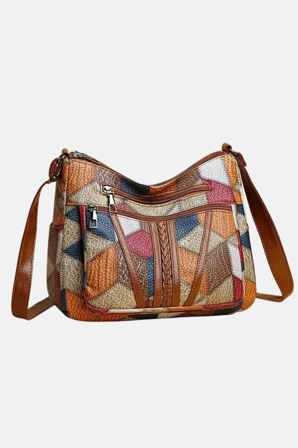 Solara – Elegant Leather Handbag in Mosaic Design