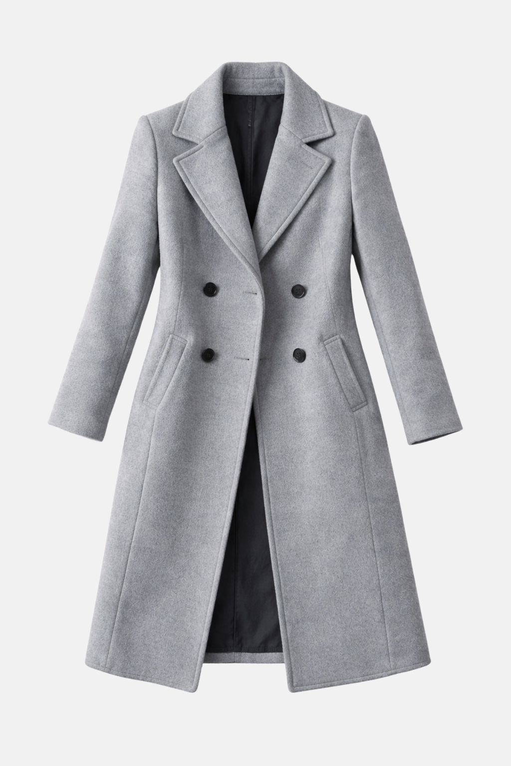 Barbara | Classic Wool Coat with Double Breasted Button Placket
