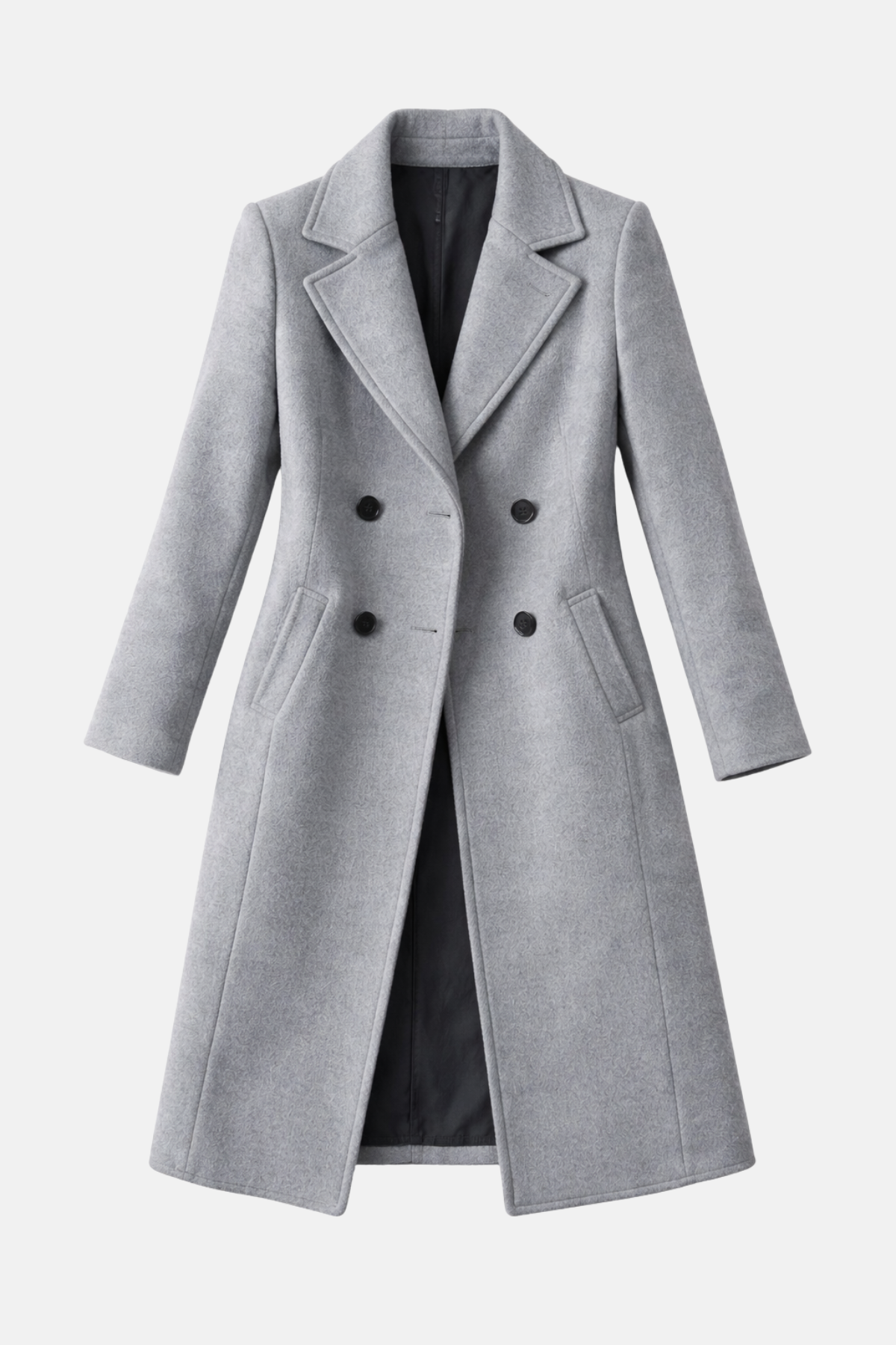 Barbara | Classic Wool Coat with Double Breasted Button Placket
