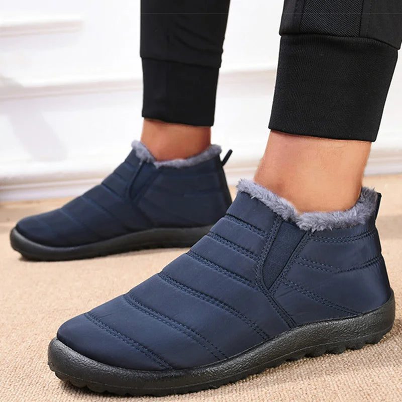 Men's Winter Boots – Waterproof Slip-On Ankle Boots with Warm Lining