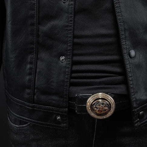Lulzim | Casual Slim Fit Leather Jacket