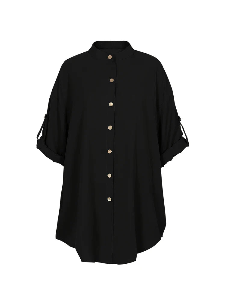Plus Size Women's Shirt V-Neck – Loose & Elegant