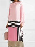 Susan Striped Patchwork Dress with Print