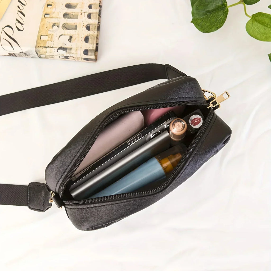 Padded Minimalist Crossbody Bag – Stylish PU with Phone Pocket