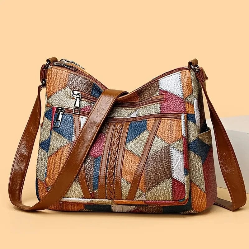 Solara – Elegant Leather Handbag in Mosaic Design