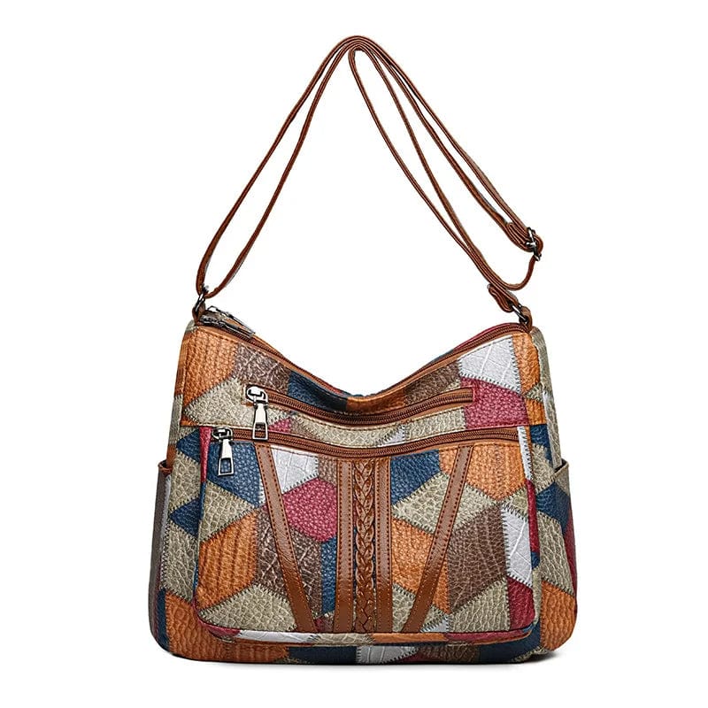 Solara – Elegant Leather Handbag in Mosaic Design
