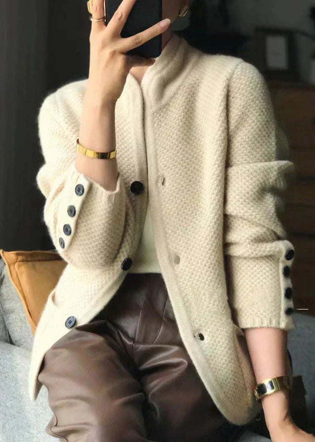 Women's Cardigan – Wool Blend, Button Design & Classic Comfort