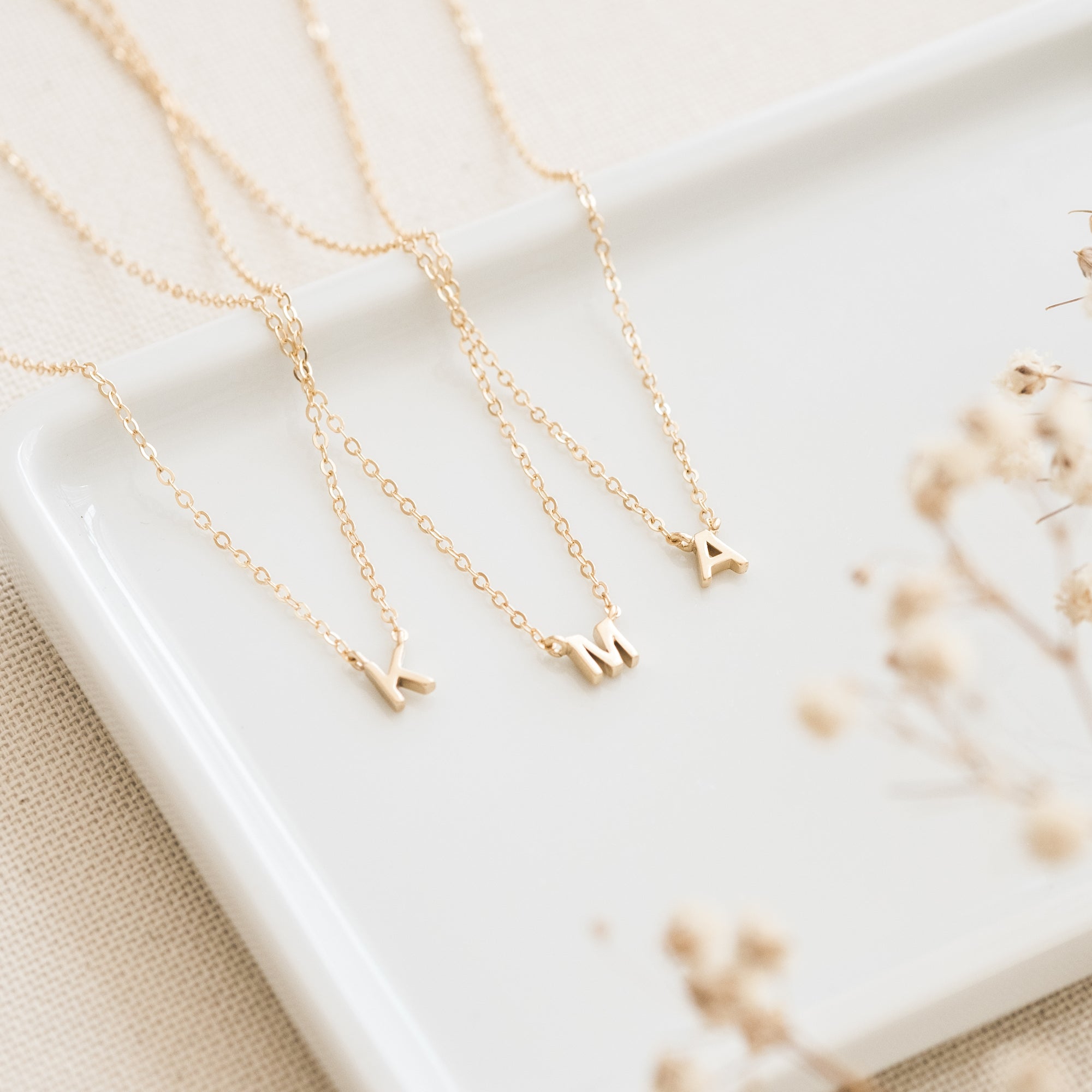 Small Initial Necklace
