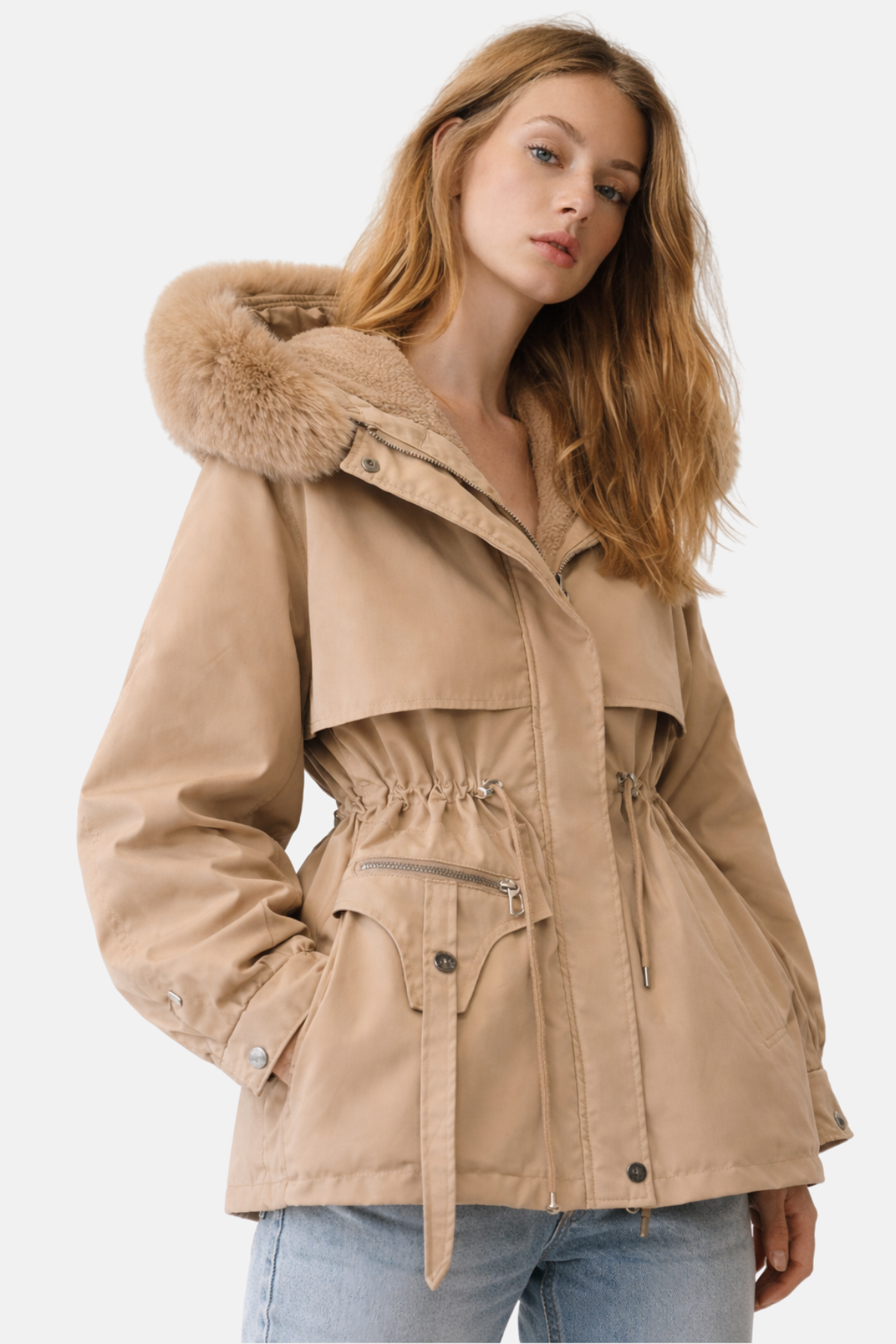 ERIKA – Elegant Winter Coat with Fur