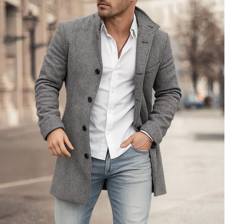 Franck | Long-Sleeve Jacket with Buttons and Tartan Pattern