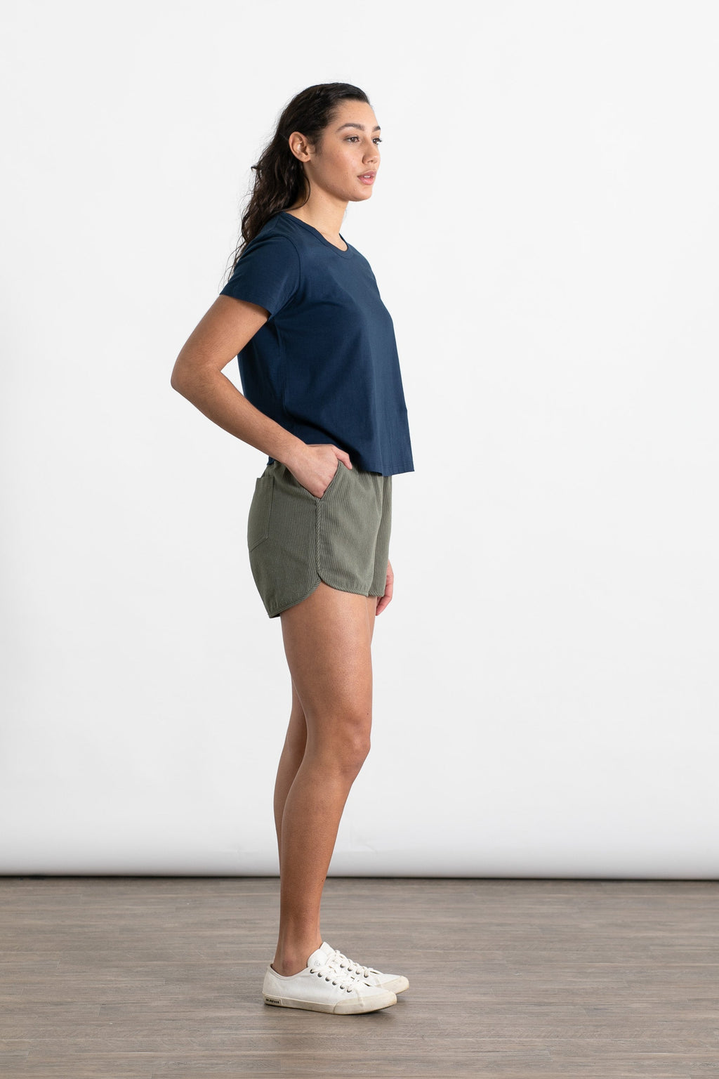 Luca Track Shorts / Olive with Stripes