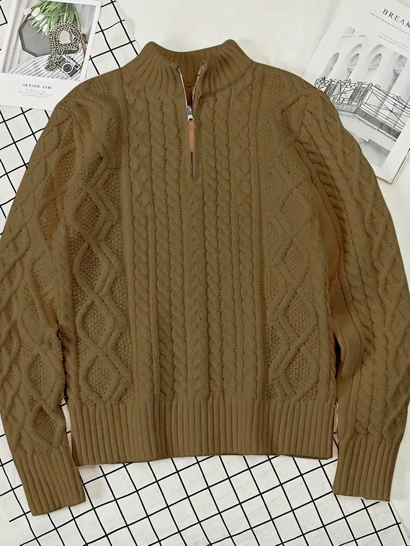 Rabada | Pullover with Half Zipper and Stand-Up Collar