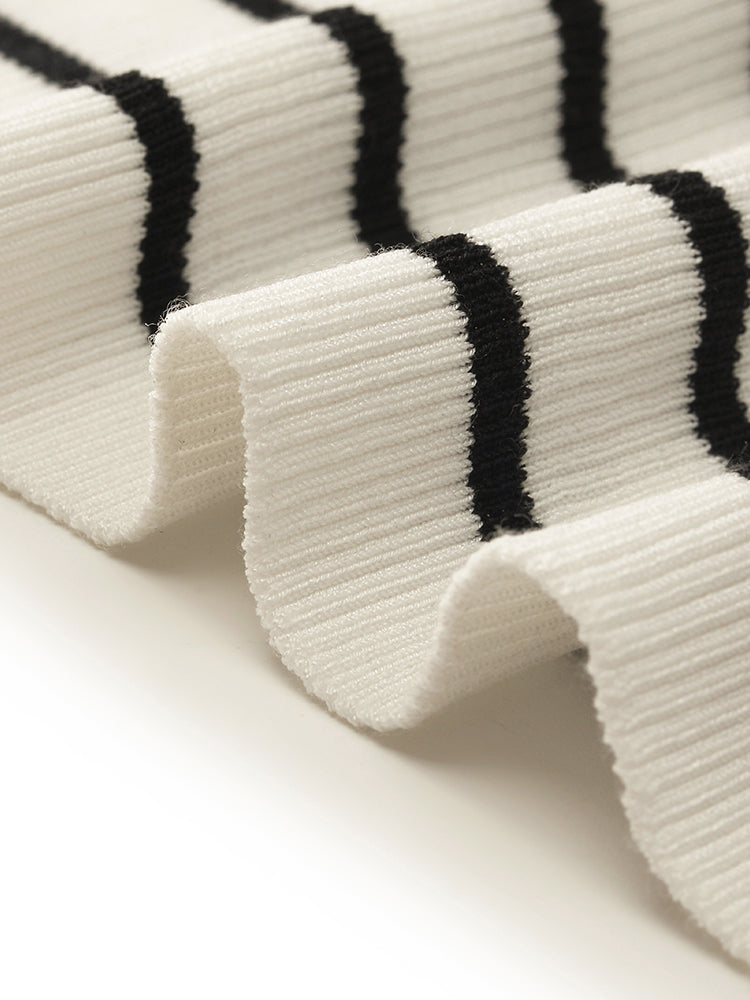 Tank top made of fabric with acetate and cotton stripes