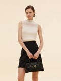 Women's Knit Top with Mock Neck in Tencel Blend