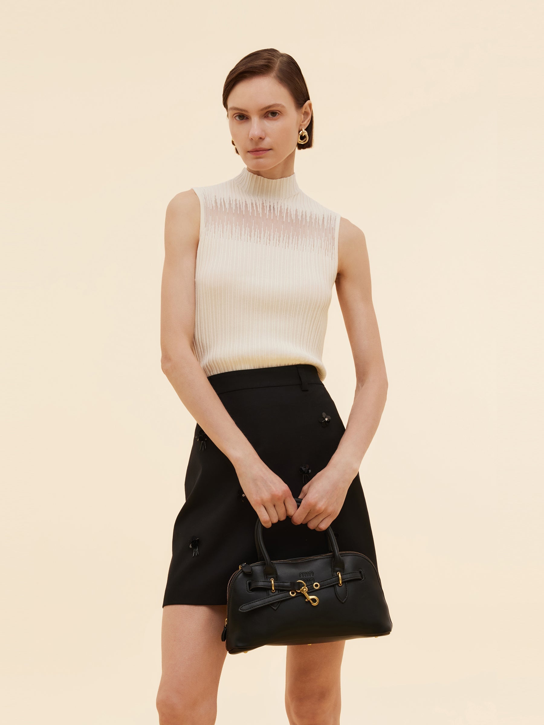 Women's Knit Top with Mock Neck in Tencel Blend