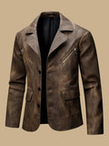 Julien – Leather Jacket with Locomotive Collar
