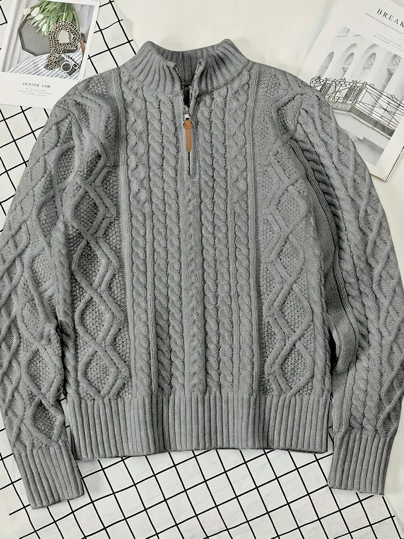 Rabada | Pullover with Half Zipper and Stand-Up Collar