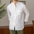 Men's Vintage Button Pocket Cotton Linen Classics Shirt