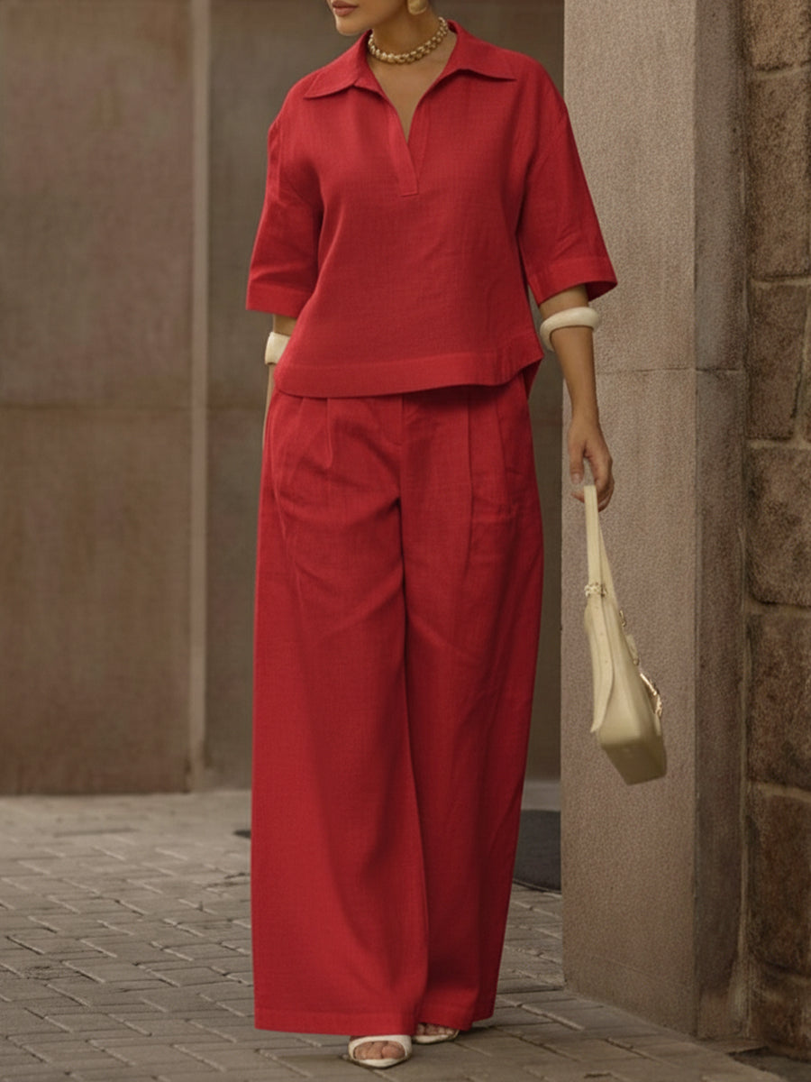 Soraya | Leisure Two-Piece Set with Shirt and Pants