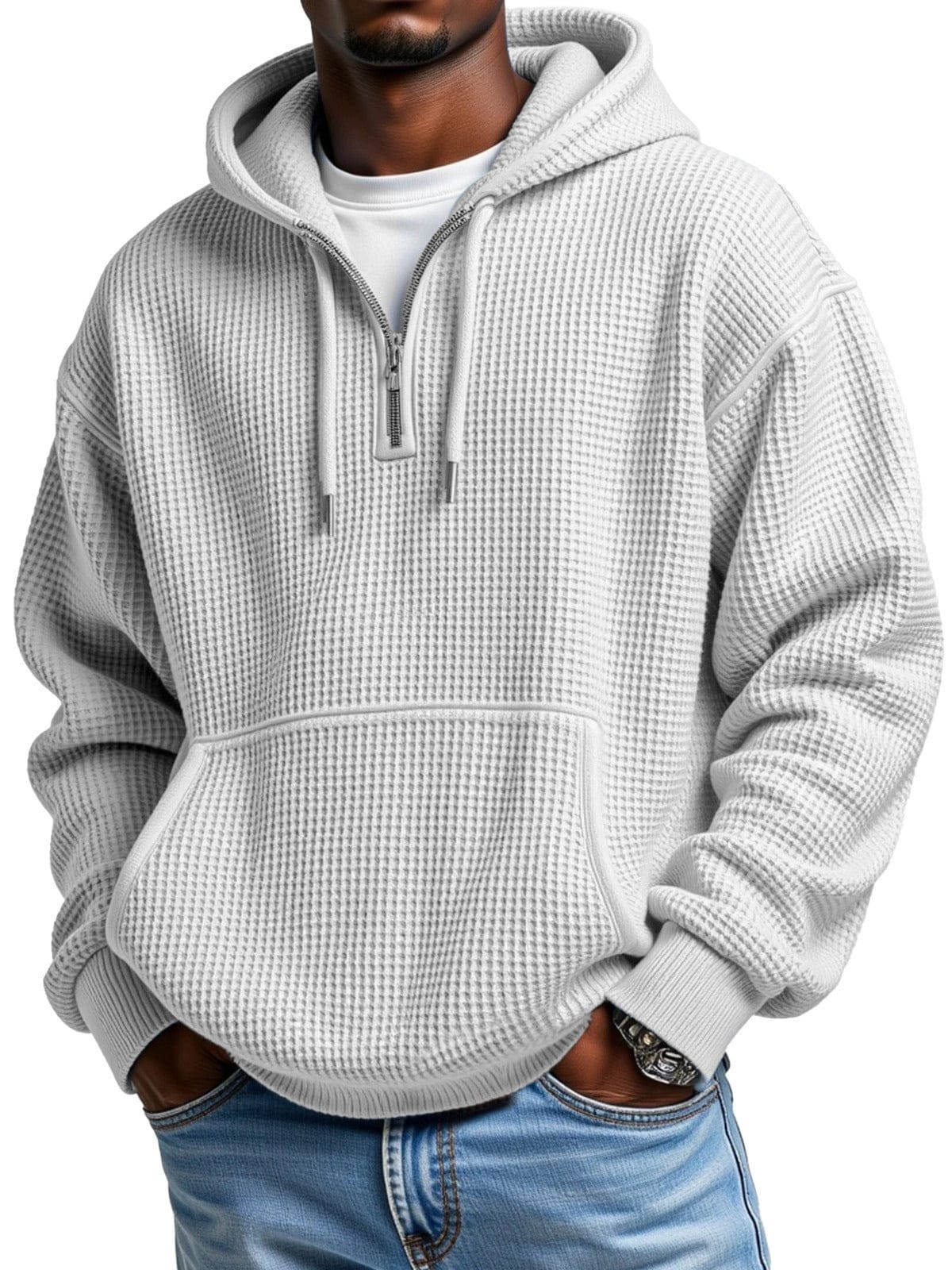 André | Waffle Quarter-Zip Hoodie