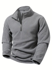 Men's Sweat Jacket – Half Zip, Stand Collar & Comfortable