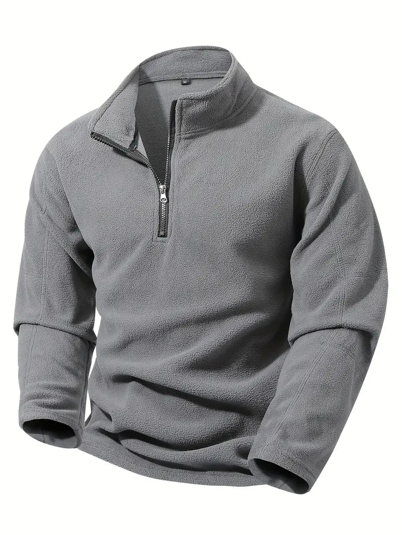 Men's Sweat Jacket – Half Zip, Stand Collar & Comfortable