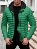 Dielmar - Quilted Hooded Jacket with Front Zipper
