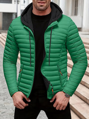 Dielmar - Quilted Hooded Jacket with Front Zipper