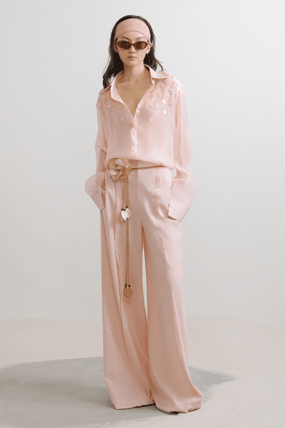 Camellia Floral Chiffon Belt