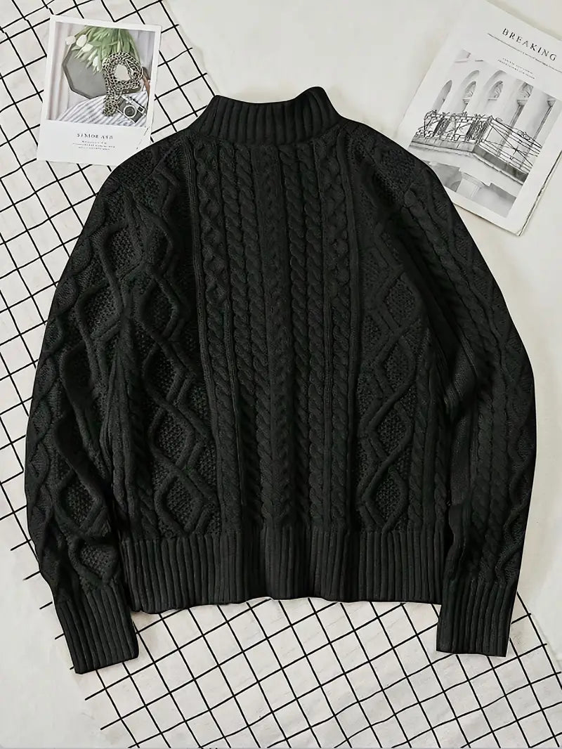 Rabada | Pullover with Half Zipper and Stand-Up Collar