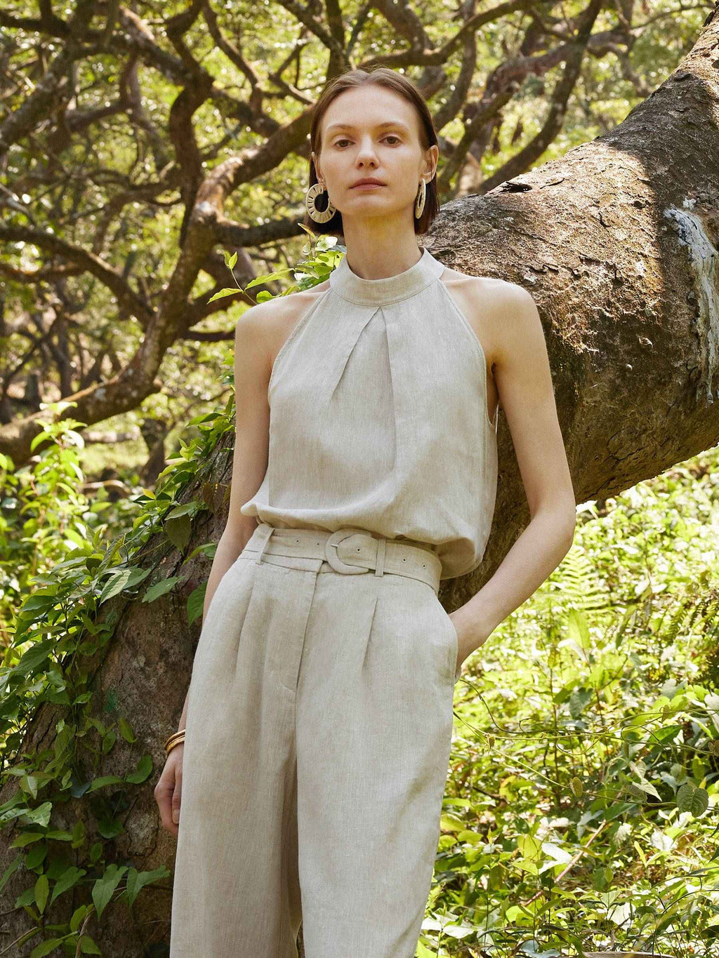 100% Linen Women's Halter Top