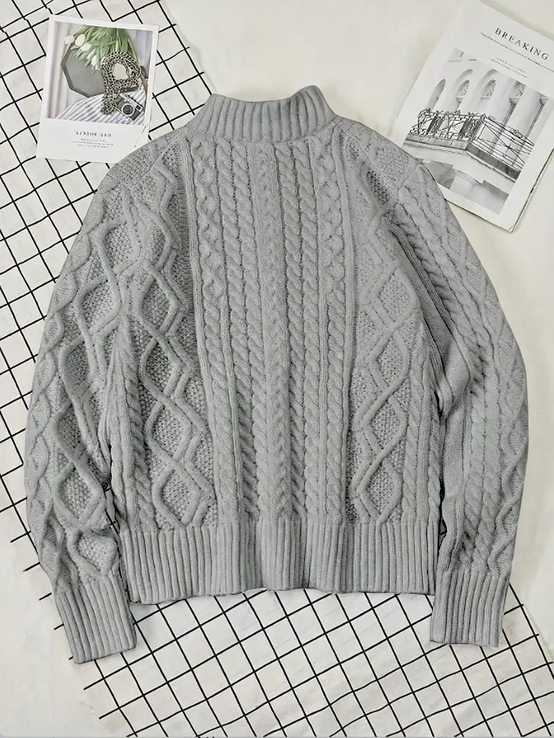 Rabada | Pullover with Half Zipper and Stand-Up Collar