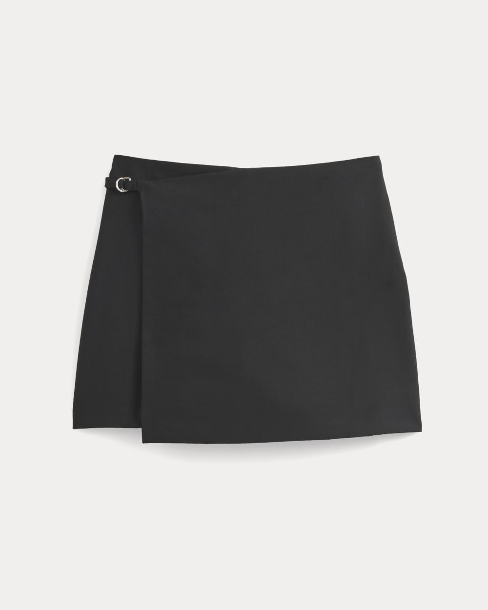 Mini Wrap Skirt in Tailor Twill Fabric | Black