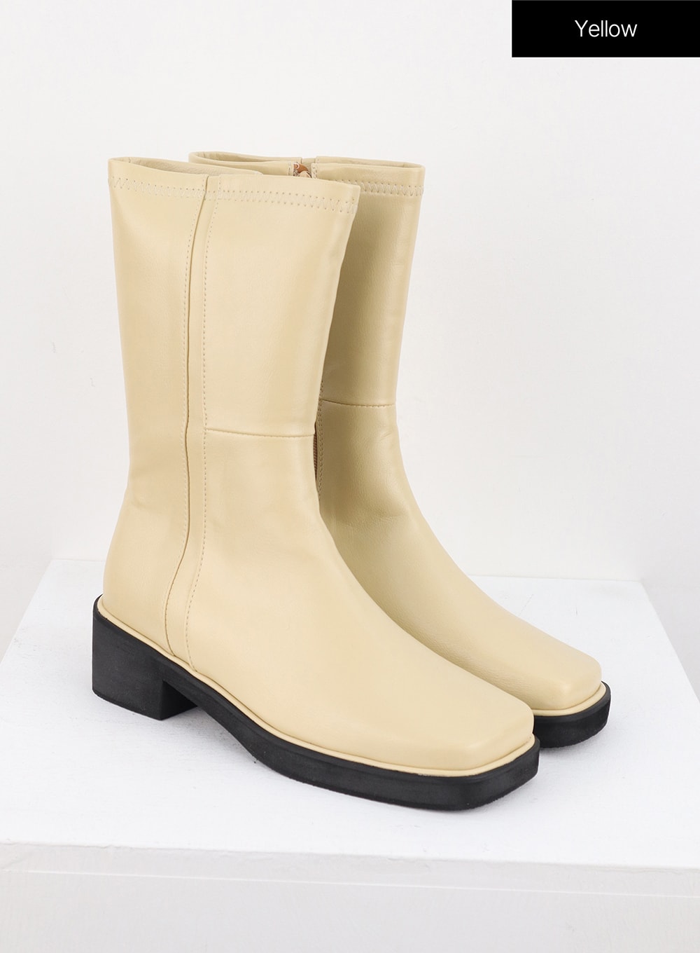 Faux Leather Boots with Side Zipper OS302
