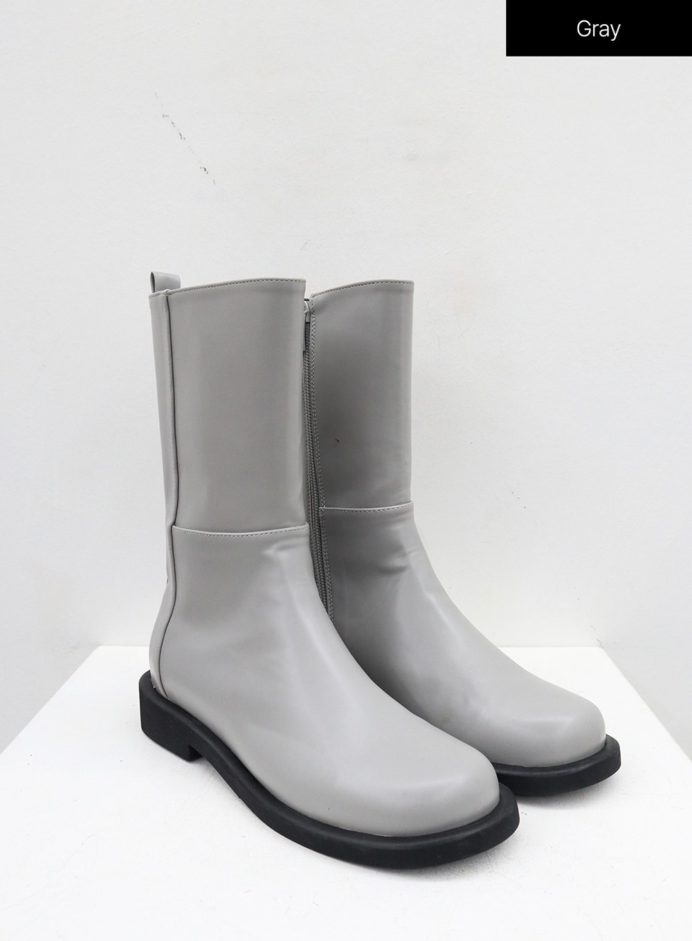 Mid-Calf Side Zipper Boots OJ300