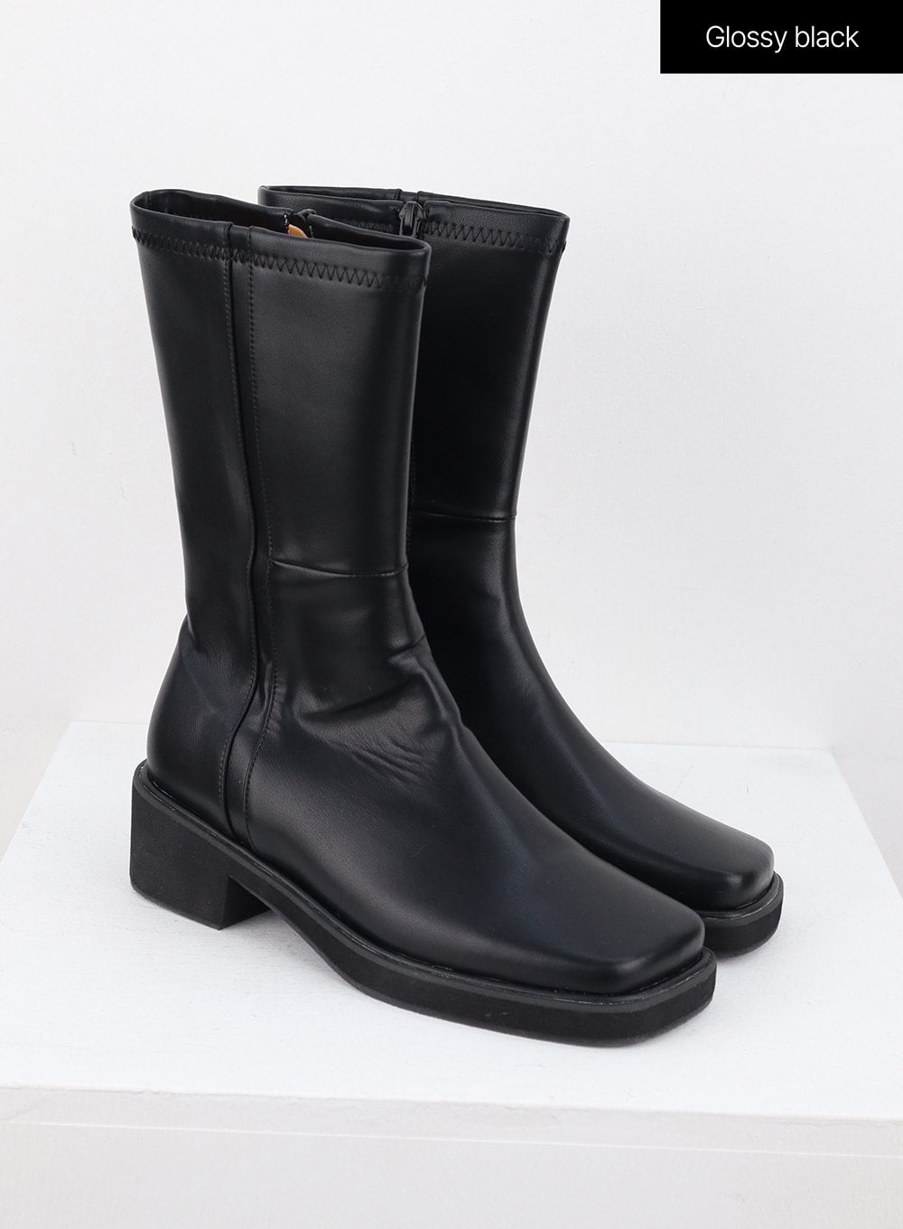 Faux Leather Boots with Side Zipper OS302